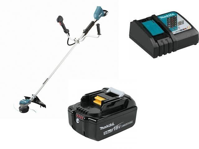 Триммер аккум. MAKITA LXT DUR 368 AZ + АКЦИЯ(2 аккумулятора, 2 зарядных) (18.0 В, 2 акк., Li-Ion, 23 см, с ножом и головкой, плавный пуск, вес 10.5 кг